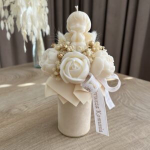FlowerBox S welurowy (I Komunia biały)
