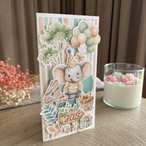 Kartka urodzinowa dla dzieci SAFARI - wersja 1