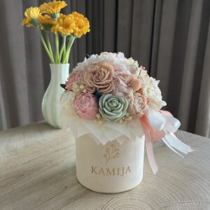 FlowerBox XL welurowy kremowy (zapachowy)
