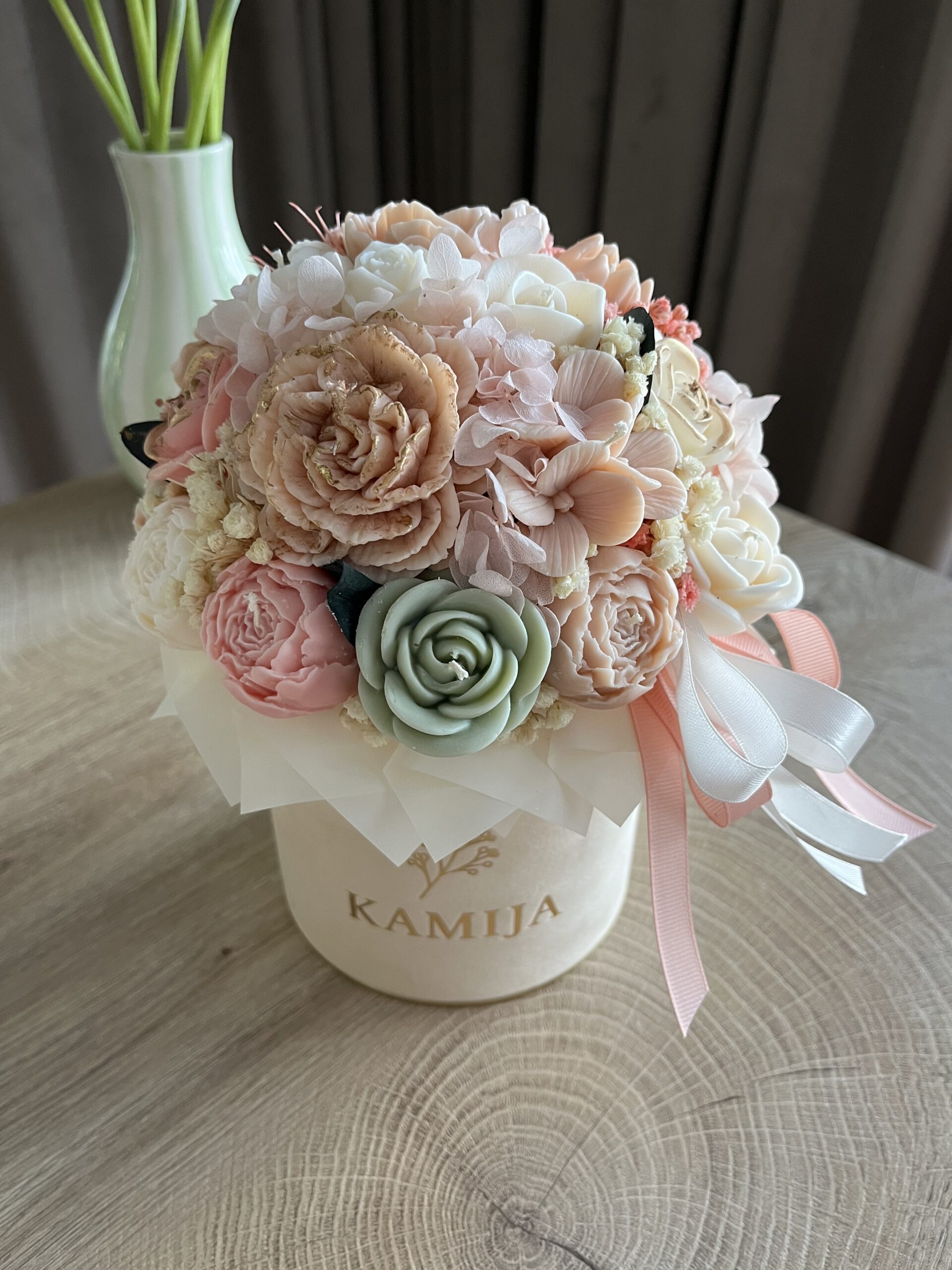 FlowerBox XL welurowy kremowy (zapachowy) - obrazek 2