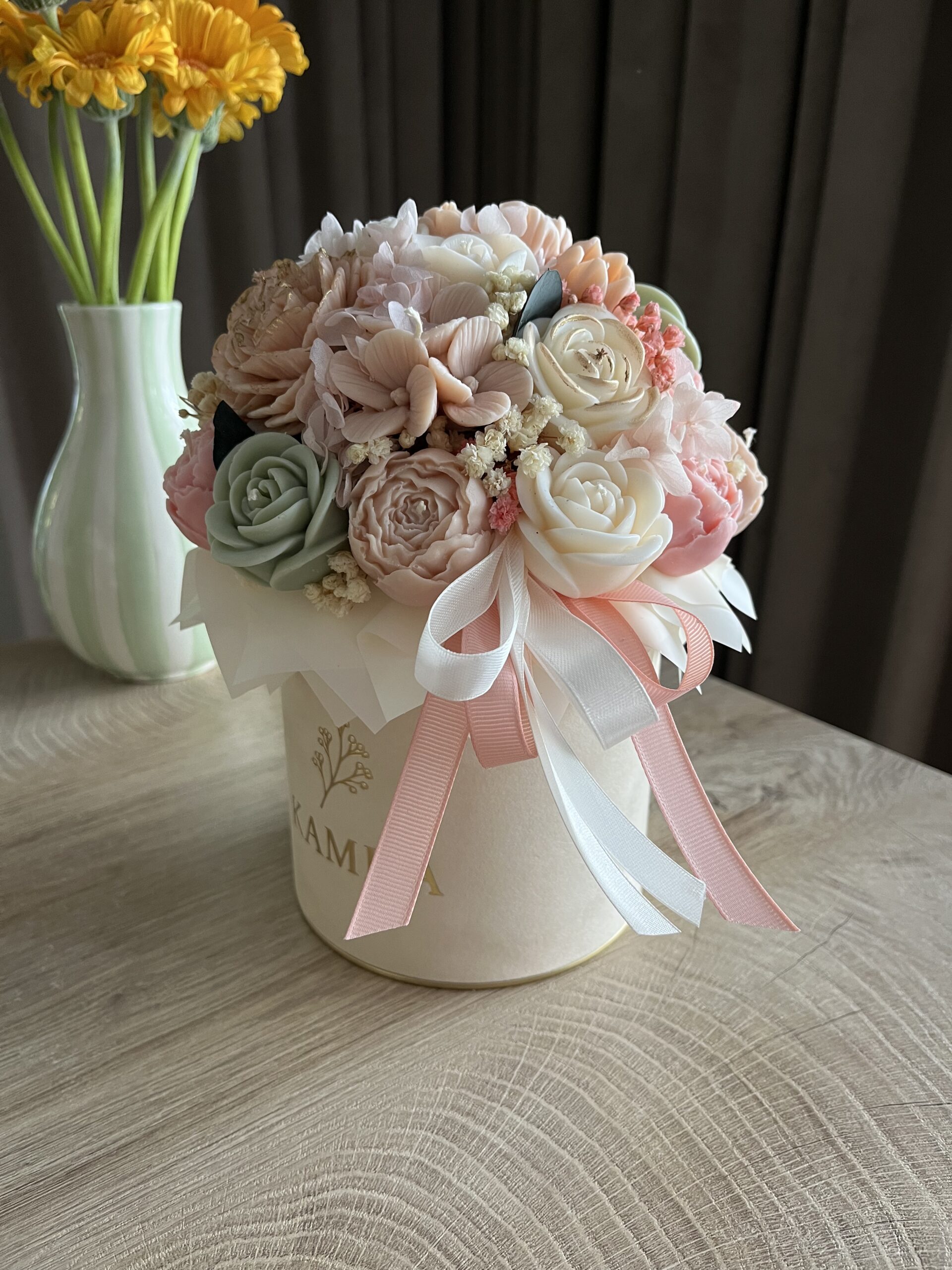 FlowerBox XL welurowy kremowy (zapachowy) - obrazek 3