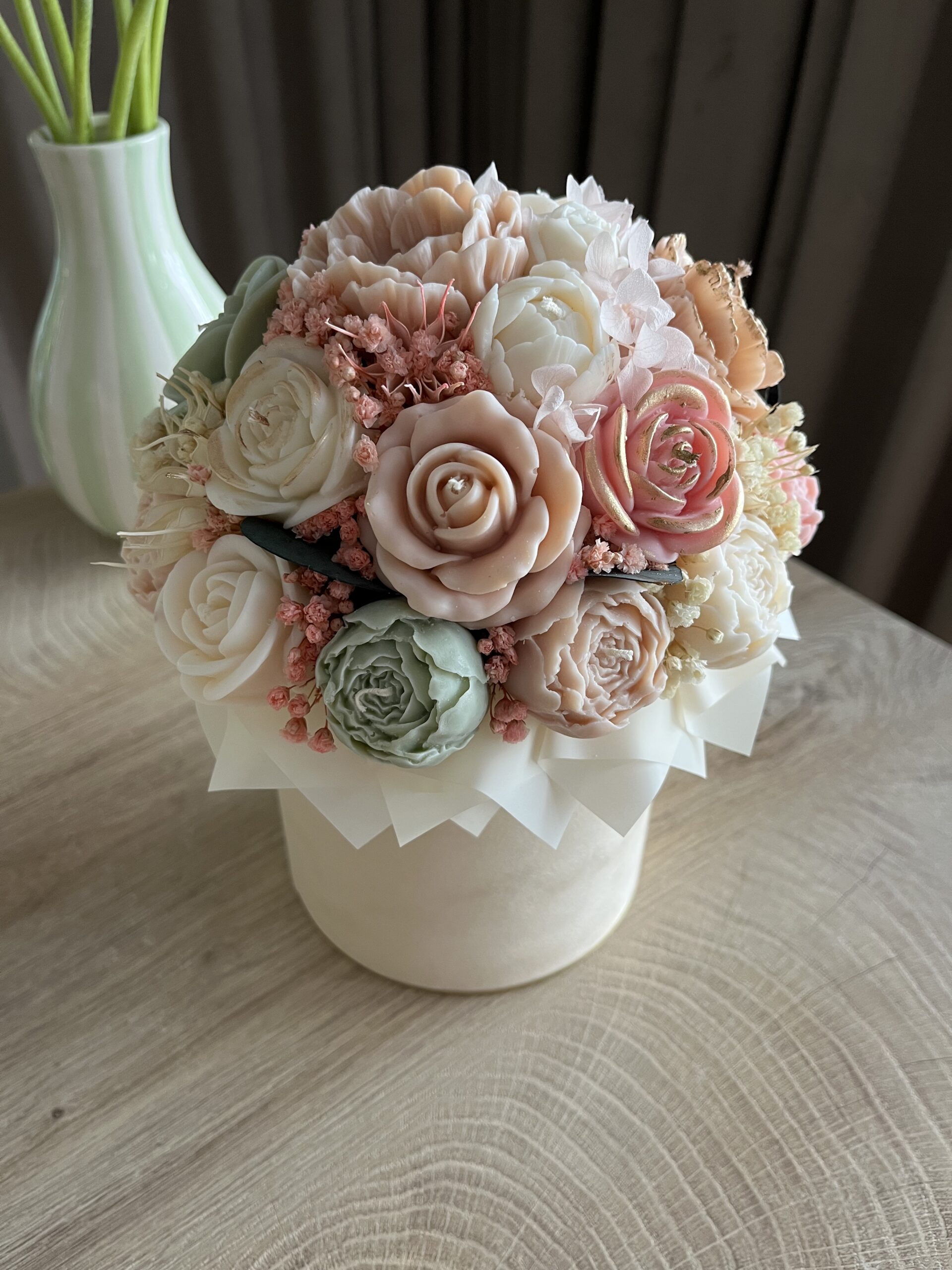 FlowerBox XL welurowy kremowy (zapachowy) - obrazek 4
